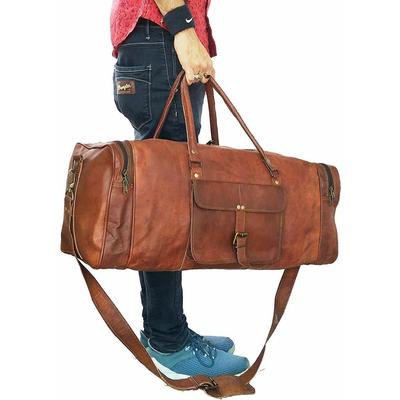 Große Vintage-Reisetasche für Herren aus echtem Leder, Reise-, Fitnessstudio- und Wochenend-Übernachtungstasche