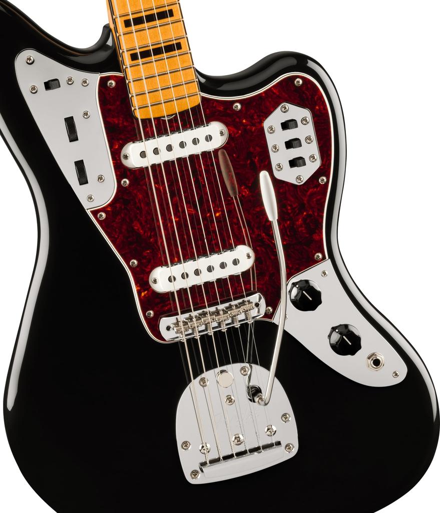 Fender Mexican Electric Guitar II Maple Black with Soft Case Vintera® '70s Jaguar®, Fingerboard,