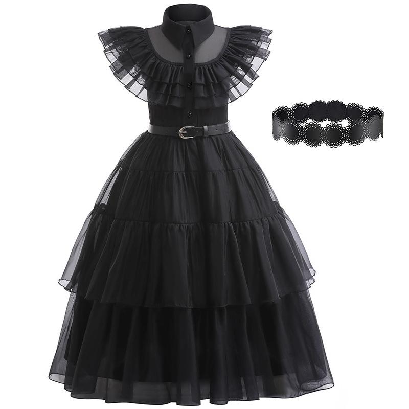 Popular Girls Mesh Dress Dress Cosplay Wednesday Female Lead Party Performance Dress