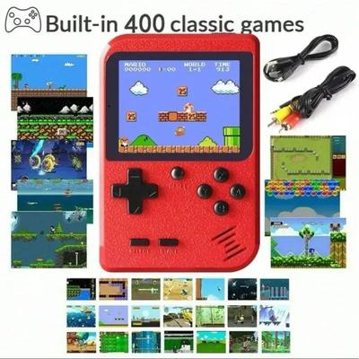 Red Retro Handheld Game Console for Kids 400 Classic Games Rechargeable TV-Connectable