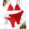 Women Sexy Three Piece Bikini Set Solid Color Swimwear
