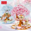 Cherry Blossom Street Scene Building Blocks - Compatible with Lego, Educational Toys for Kids, Girls' Gift