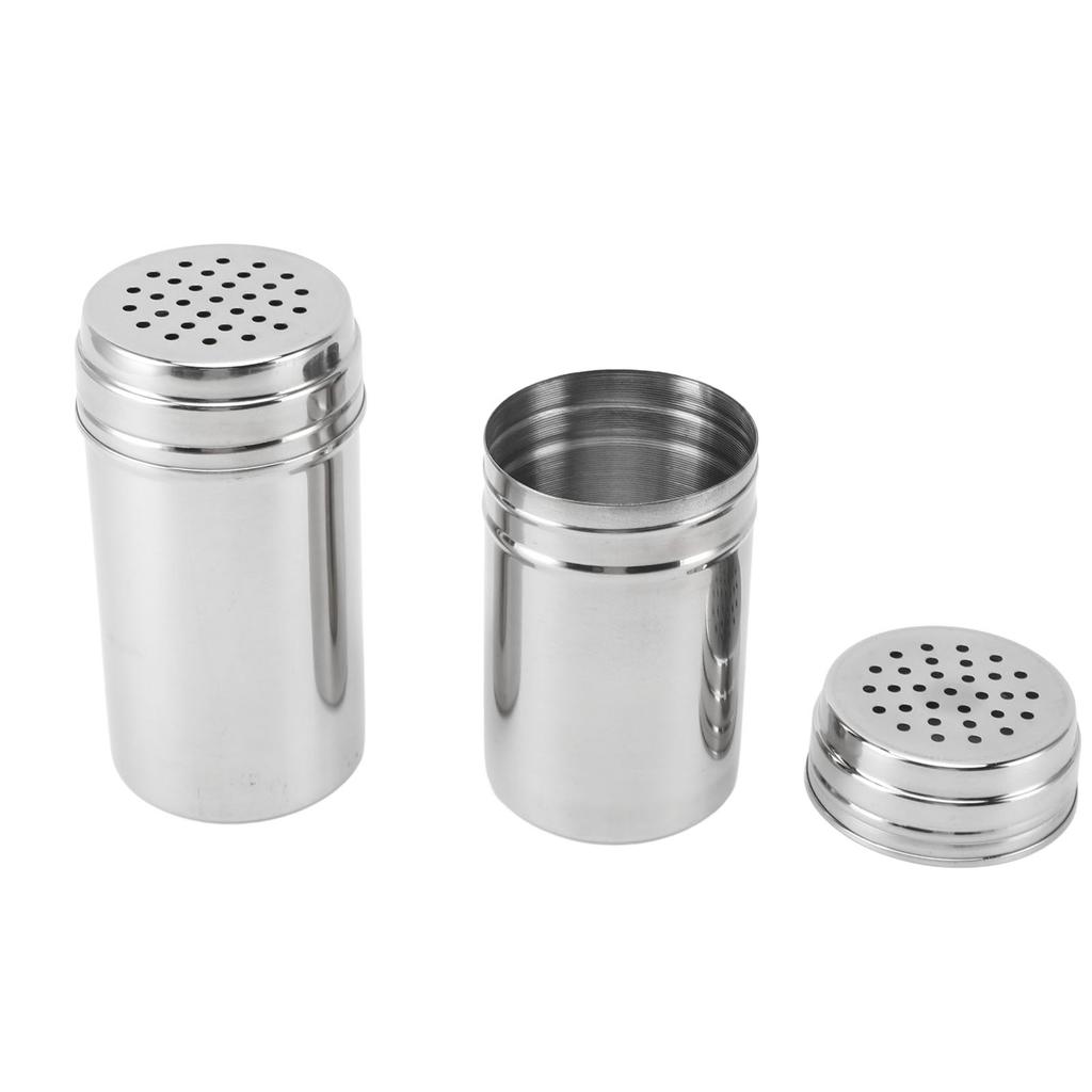 Spice Shaker 304 Stainless Steel Adjustable Pour Holes Seasoning Dispenser Container for Kitchen Barbecue Camping 2pcs