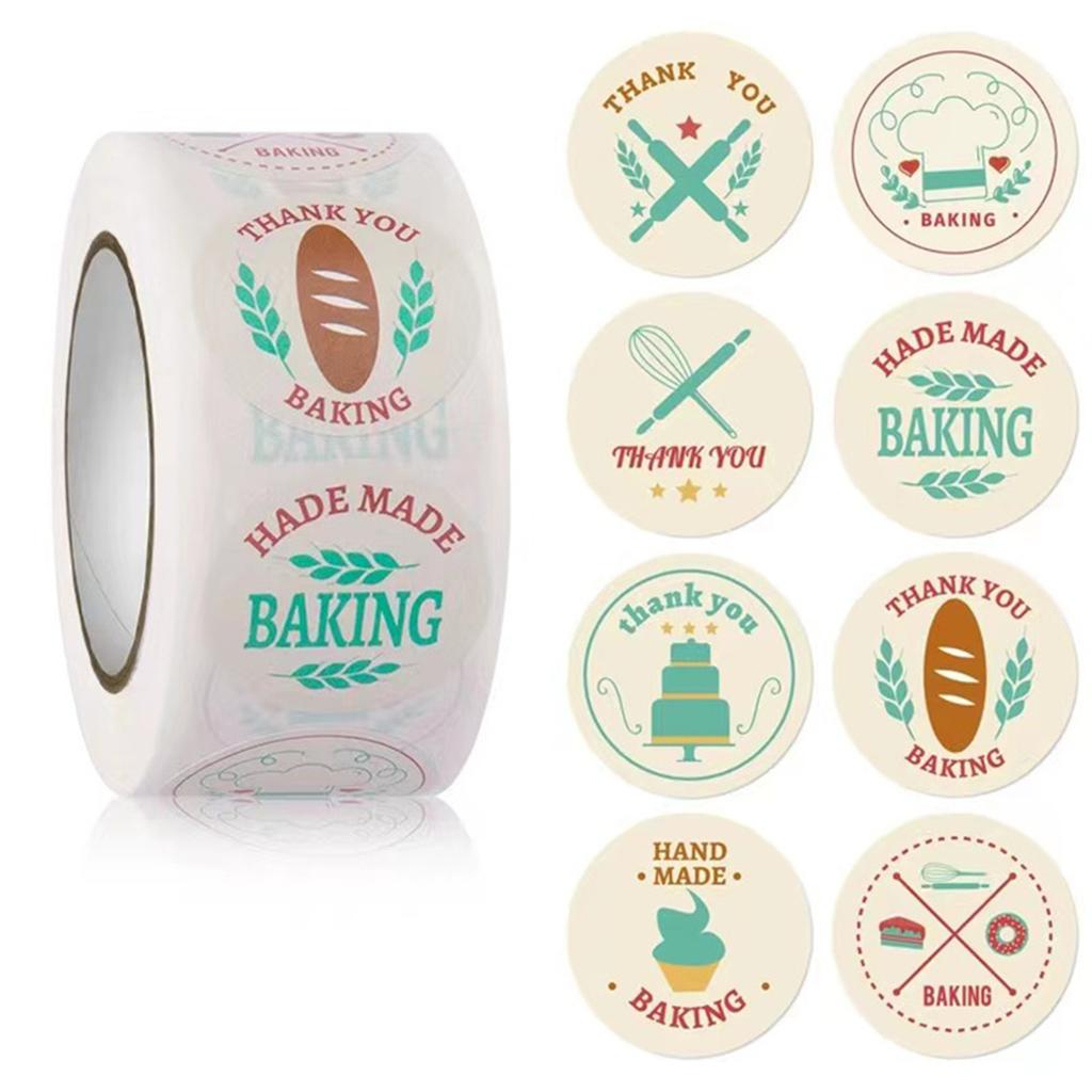 Round Handmade Lables Sticker Self-adhesive Sealing Sticker Baking Decorative Stickers for Gift Wrap Tag Small Business
