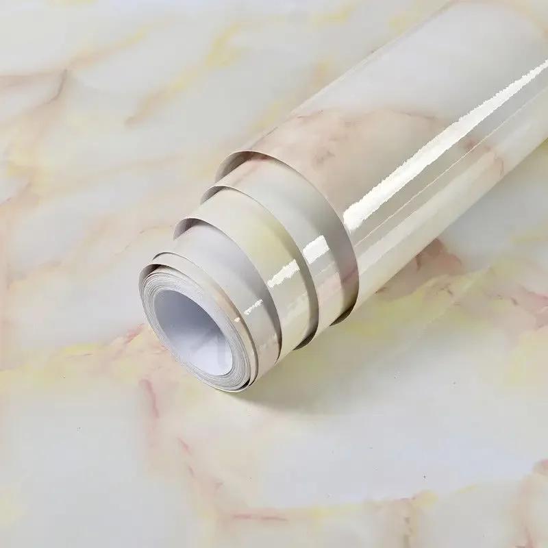 Marble-Look Peel & Stick Wallpaper - Durable, Waterproof, & Easy to Remove - Perfect for DIY Room and Furniture Makeovers in Liv