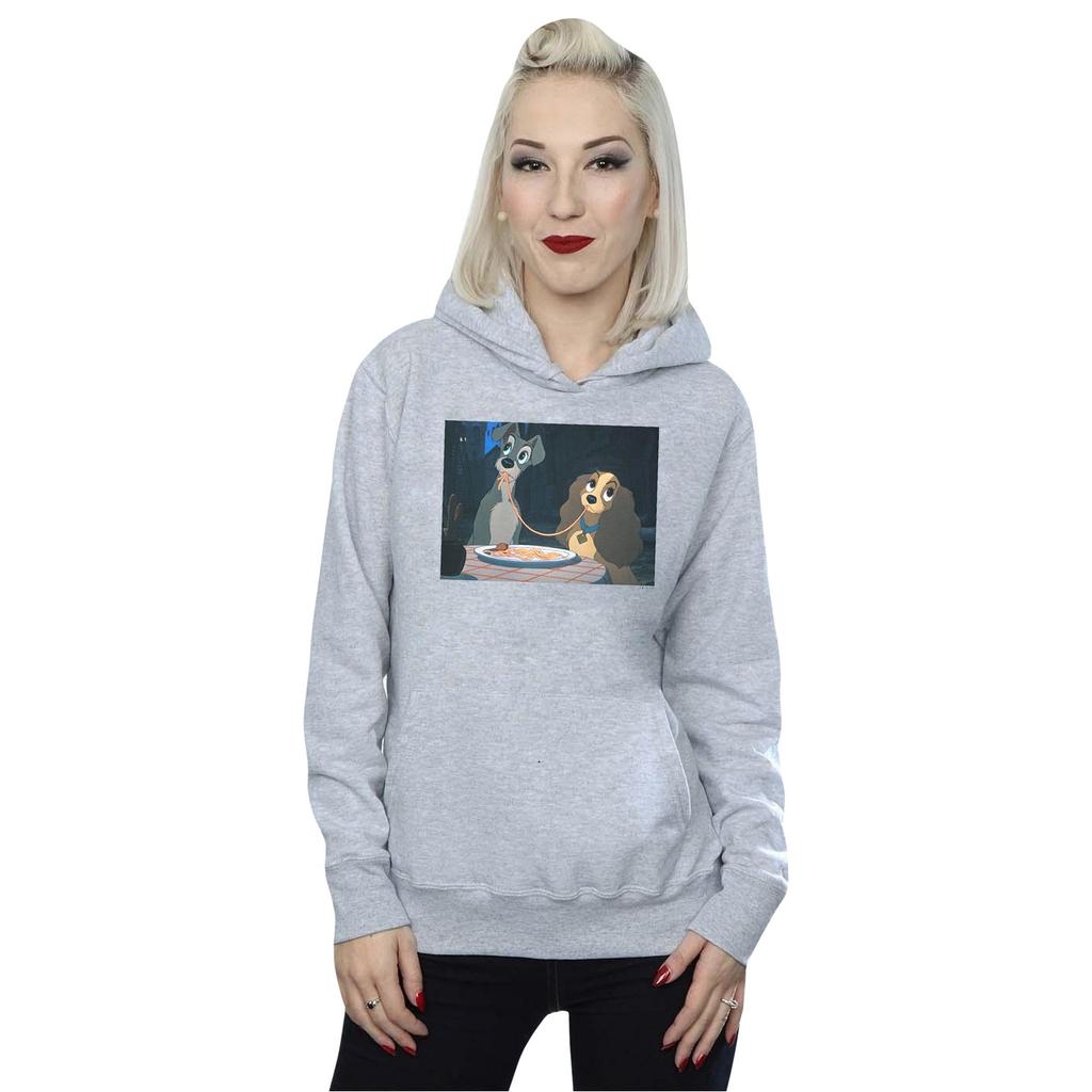 Disney Womens/Ladies Lady And The Tramp Spaghetti Slurp Hoodie