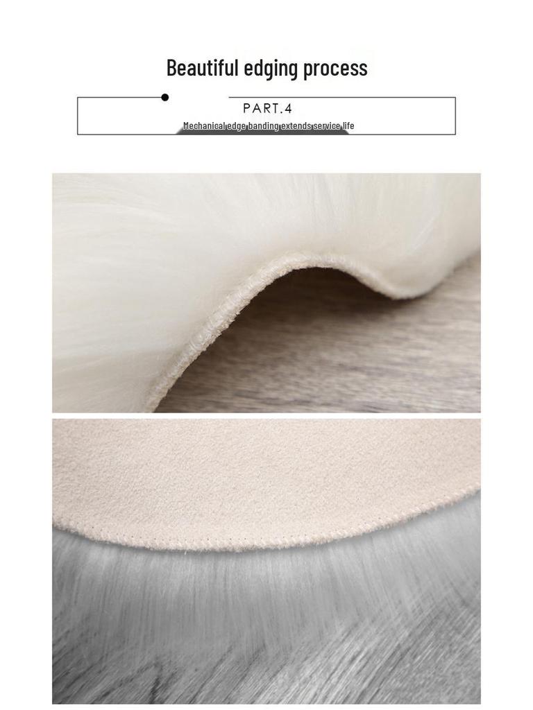 New Wave Faux Wool Rug: Bedroom, Living Room & Bay Window Mat with Long Pile