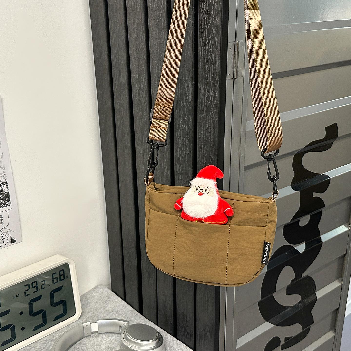 

Niche design casual personalized small square bag fashionable new trend shoulder bag 2025 simple women s messenger bag Without pendant коричневый