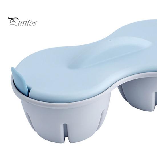 Plastic Egg Boiler Dual Cavity Microwave Poacher with Lid, Heat Resistant Double Hole Steamer, Compact Cooker Quick Breakfast Tool Nutritious Maker