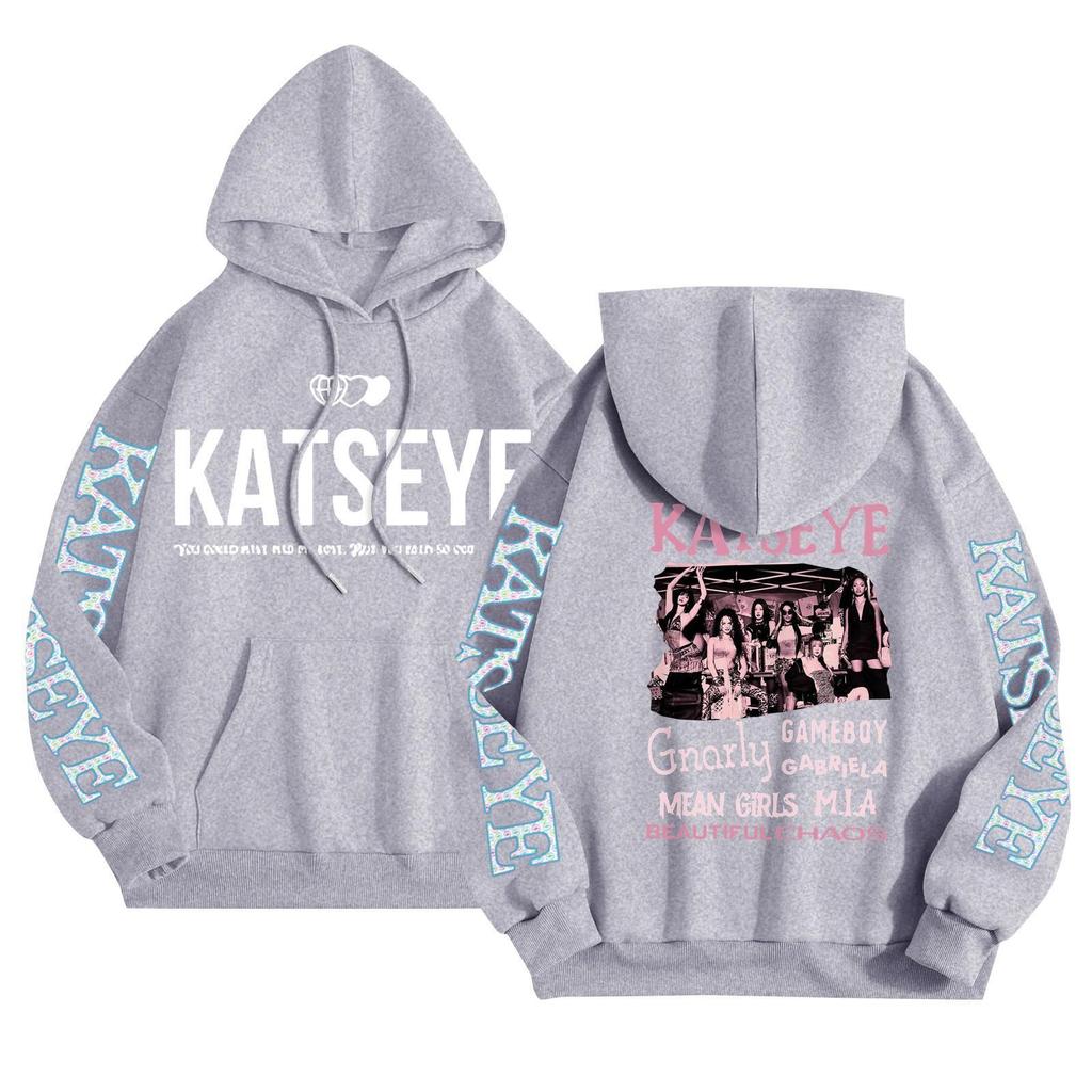 Unisex Mode Leichter Langarm-Pullover mit Taschen Bedruckter Hoodie