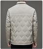 Men's White Shirt-Style Duck Down Jacket: Single-Breasted, Lapel, Warm, Business Casual Coat for Middle-Aged.