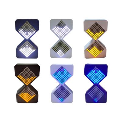 Digital Sand Timer Decorative Lighting Dynamic Flows Cubes Led Night Light Hourglass Timer for Classroom Home Office