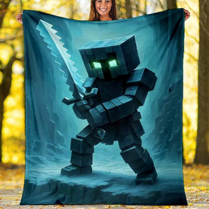 Graffiti Dirt Bike Rider Flannel Blanket, Soft Sofa Throw, Motocross Lover Gift 80cm x 120cm