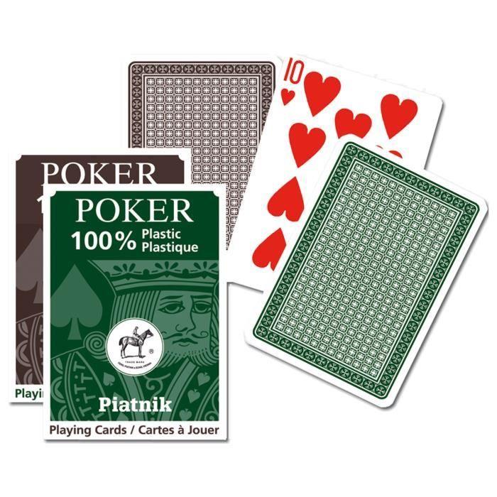 Jeu de cartes de poker - piatnik - marron - 55 cartes - plastique - taille unique