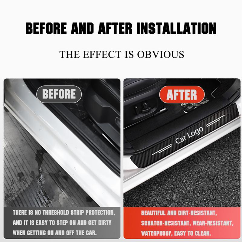 High Toughness Door Sill Anti Scratch Protection Trim Durable Door Threshold Step Guard Strip For Skoda Octavia Kodiaq Superb FI4