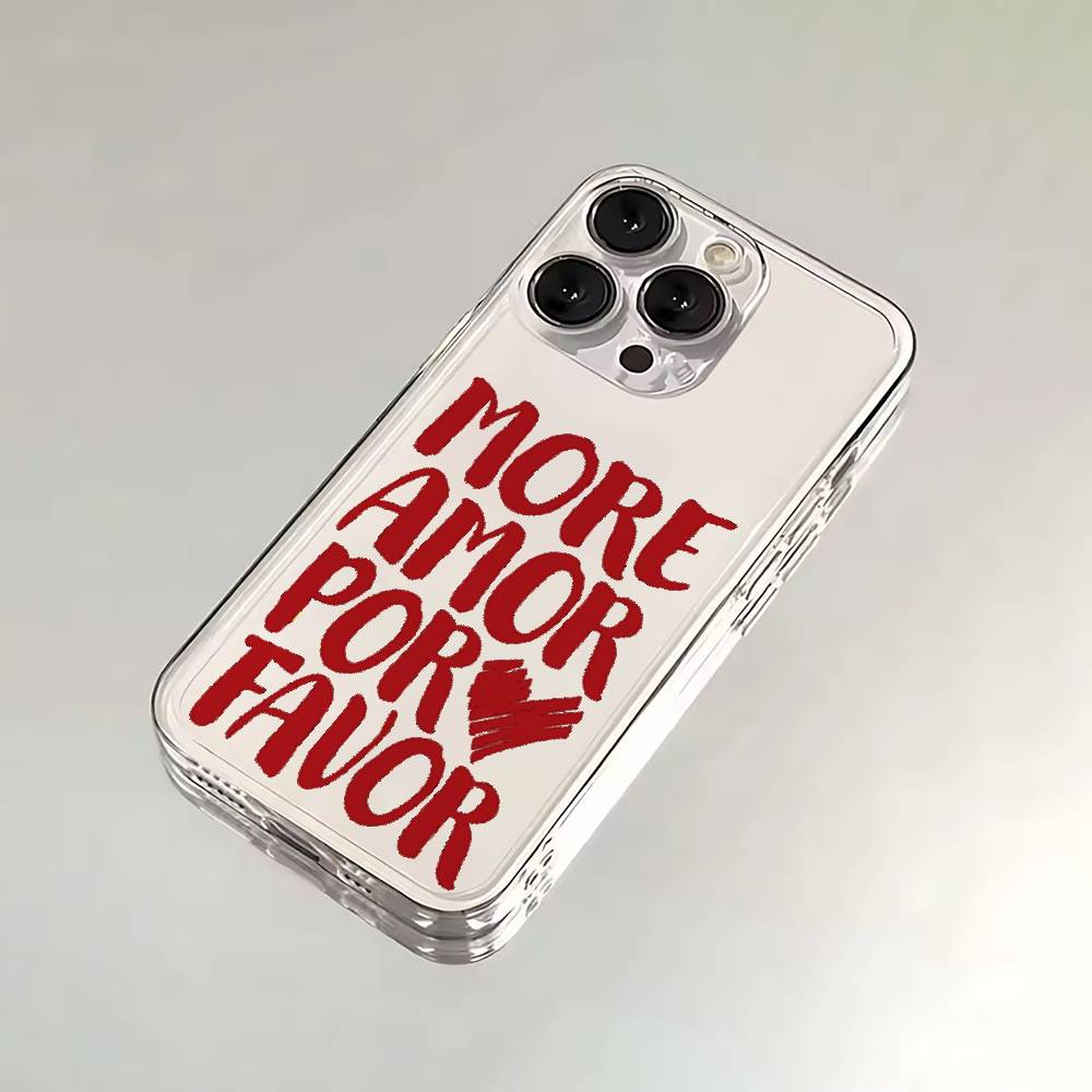 

More Amor Por Favor Phone Case For iPhone 16,15,14,13,12,11 Plus,Pro,Max,XR,XS,X,7,8 SE,Mini Transparent Silicone Soft iPhone16promax