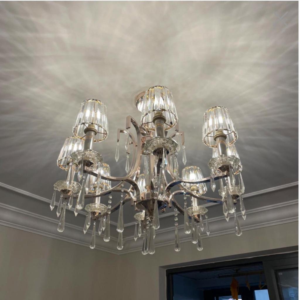 Crystal Ceiling Light Lamp Shade Chandelier Cover Lampshade for Living Room Bedroom Bathroom