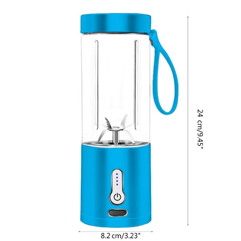 Dobíjecí malý přenosný elektrický odšťavňovač s objemem 530 ml a mixérem na ovoce