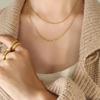 European & American Double Layer Titanium Steel Snake Chain Necklace for Women - Cold, Light Luxury, Simple, Trendy, Clavicle Chain.