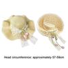 Sweet Lightweight Straw Hat Lace Bow Woven Straw Sun Hat Flat Top Breathable Beach Hat Summer