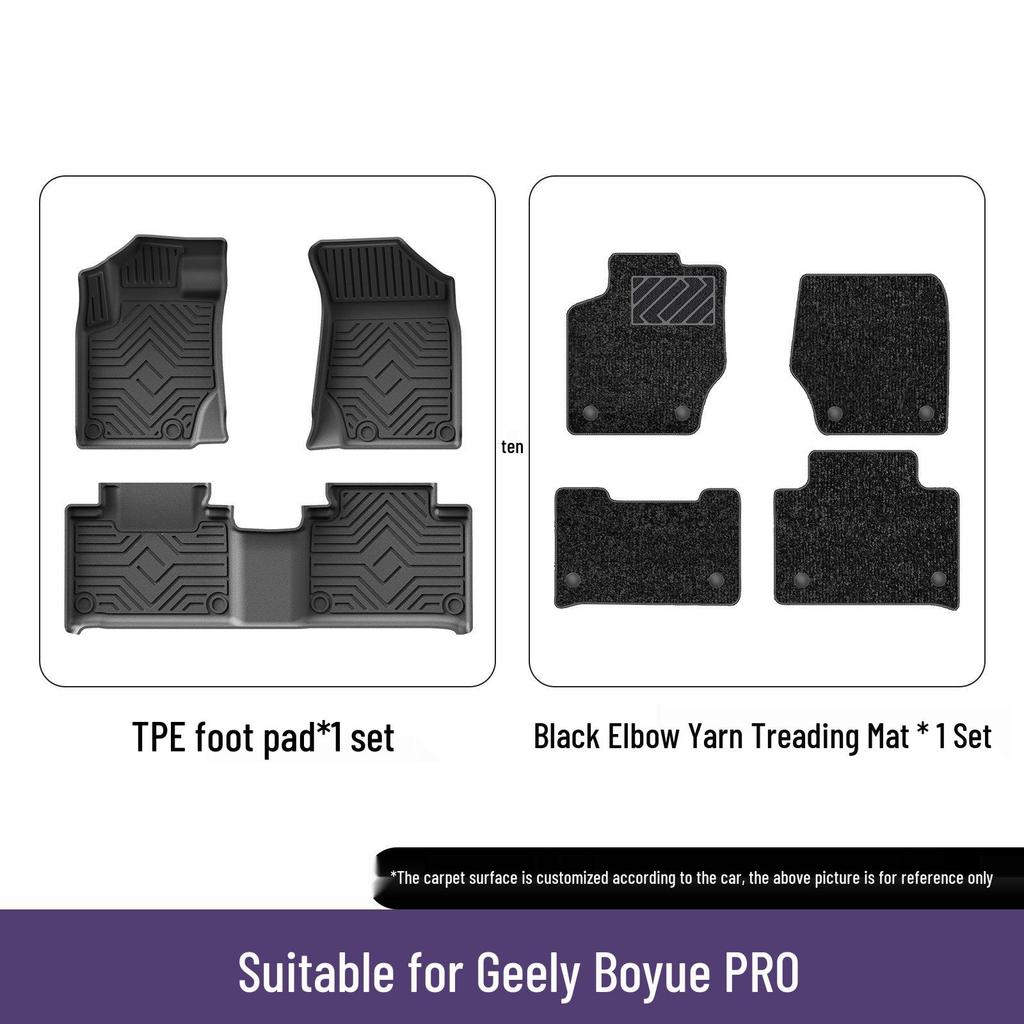 Geely Boyue X 22 Model Custom TPE Floor Mats - Durable, Eco-Friendly, 3D All-Weather Design