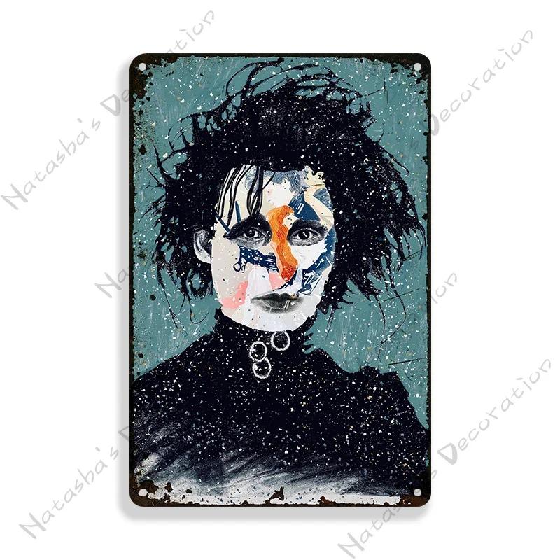 Edward Scissorhands Old Movie Metal Poster Decorative Plate Bar Wall Metal Tin Sign Metal Signs Home Wall PlatePlaque