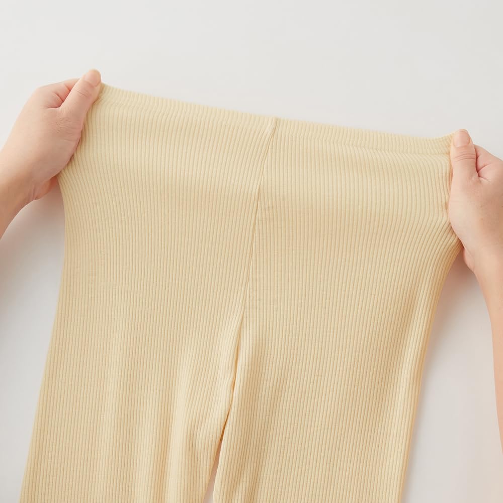 Gunze HOTMAGIC Cotton Warm Ribbed Lanvin Navy Leggings, MH8461, Women's, Blend, Moisture-Wicking, Heat-Generating, Innerwear, Material,