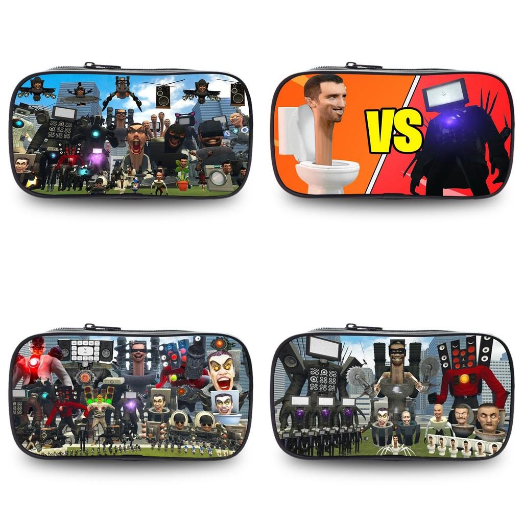 Skibidi Toilet Unique Pen Case Fashionable Polyester Unisex For Use School