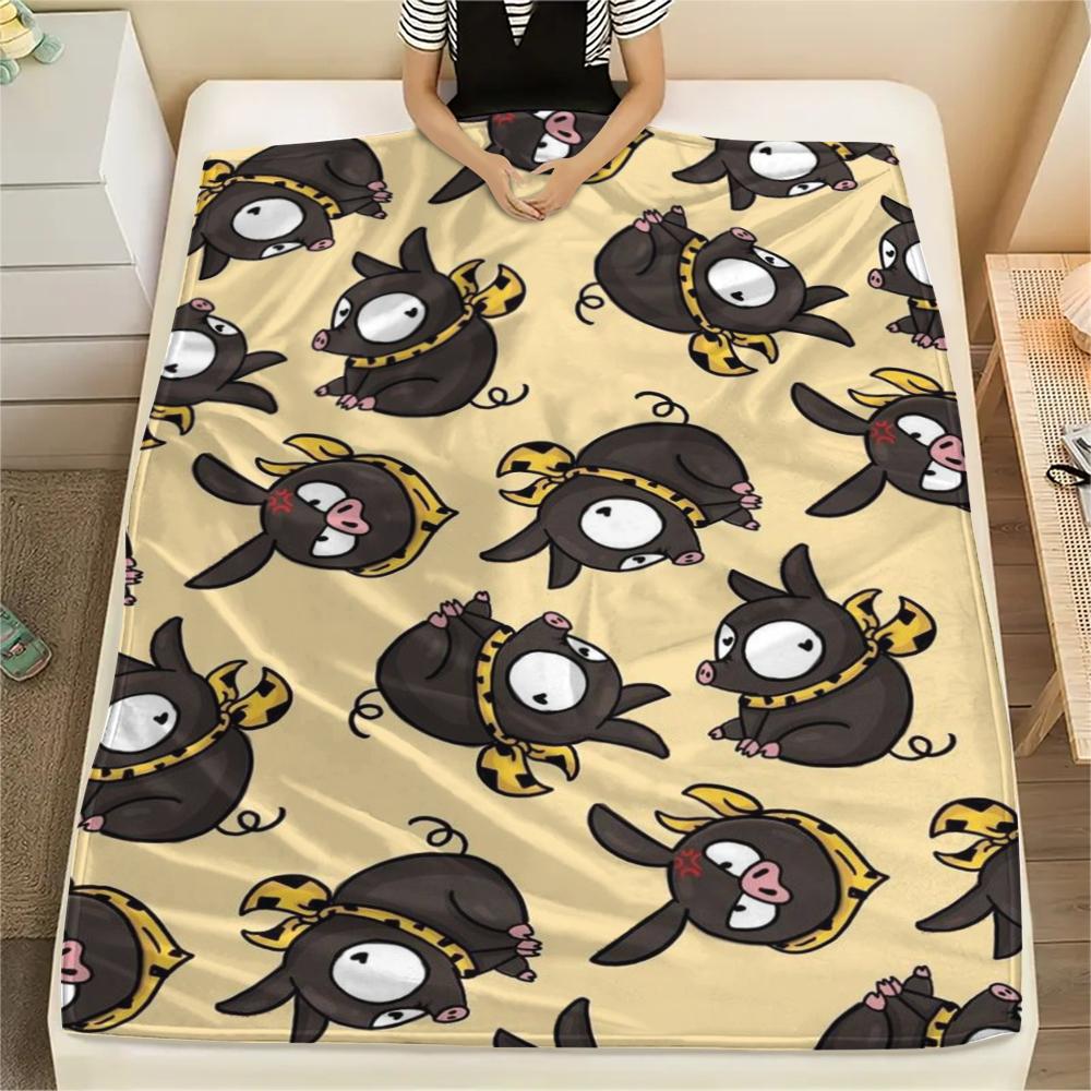 1PC Ranma Print Flannel Blanket, High quality Comfortable for All Seasons, Home Decor, Warmth and Comfort, Perfect for Christmas Gifts127