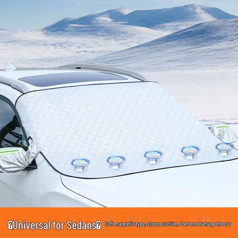 Universal Magnetic Car Snow Shield: Thickened Windshield Cover with Frost, Sun, and Anti-Freezing Protection