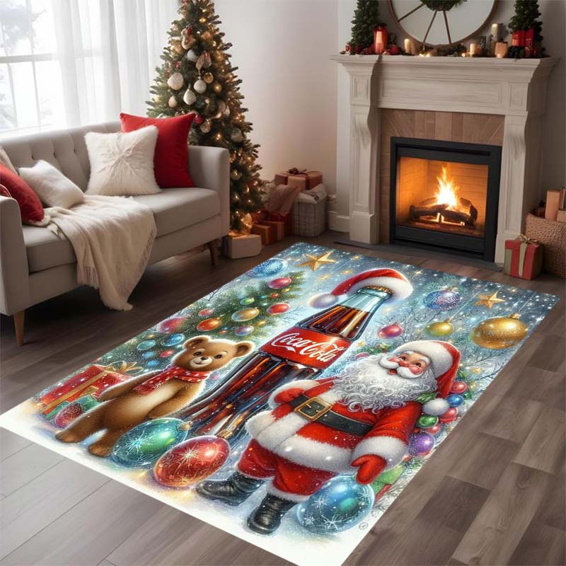 Festive Santa Claus Rug To Spread Joy, Yoga Mat, Living Room Decor, Children's Activity Mat, Doormat, Play Mat