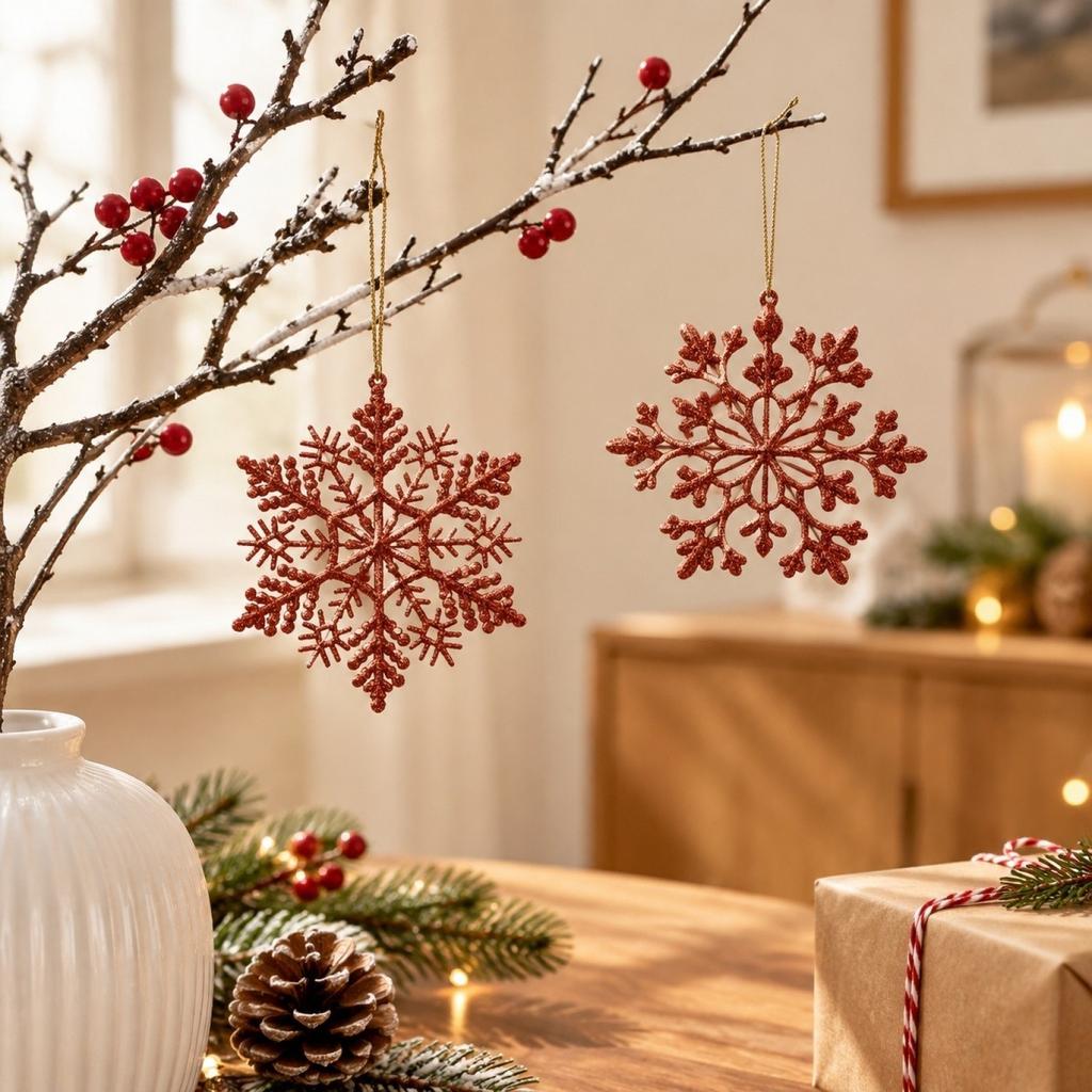 Christmas decoration snowflake pieces Christmas tree ornaments 10pc