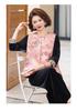 Elegant Jacquard Embroidered Gold Velvet Vest Set for Middle-Aged Women - Chinese Style Spring/Autumn Wear