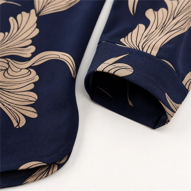 Middle-aged and Elderly Mothers' Loose Plus Size Shirt Collar T-shirt Women's New Summer Printed Slimming Three-quarter Sleeve Top