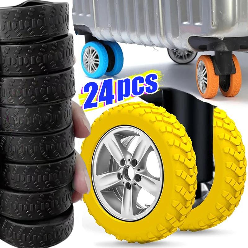 Silicone Suitcase Wheel Protection Case with Silent Sound Travel Luggage Caster Shoes Reduce Noise Trolley Box Casters Cover