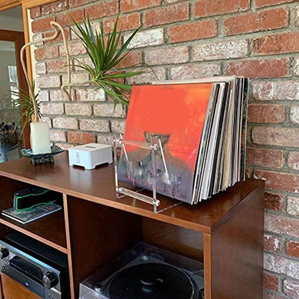 Multi-compartment Desktop Album Storage Holder Acrylic CD Album Display Rack  Document