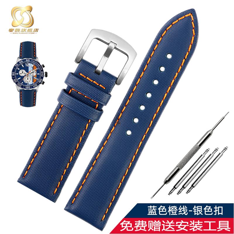 Cinturino Orologio 20 22mm Per Tag Heuer Racing F1 Car Calila seiko mido Citizen Nylon pelle di mucca Fondo Rilascio Rapido Cinturino Orologio bracciale