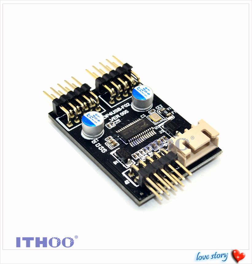 USB 2.0 9-Pin to Dual 9-Pin Expansion Hub for Motherboards