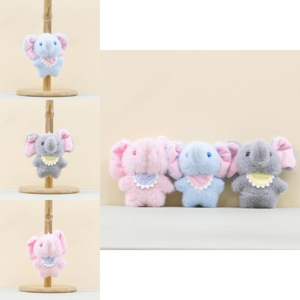 Cute Elephant Plush Toy With Short Pile Velvet Material And Hanging Decor For Bags And Home Decor