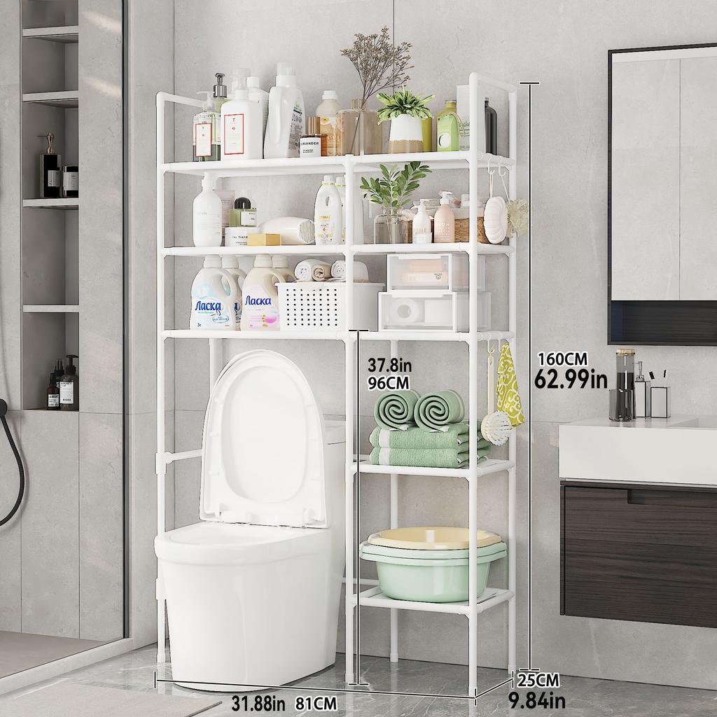 2/3 Tier Bathroom Storage Cabinet - Space-Saving, Over-The-Toilet Storage Shelf, Easy to Assemble, Suitable for Bathroom Essentials with Rust-Proof