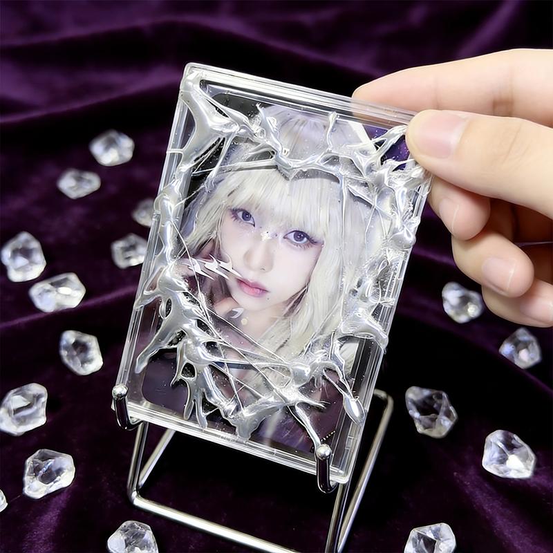 Electroplating Photocard Holder Personalized Kpop Star Card Protection Cover Y2K Idol 3 Inch Cards Sleeves Supplies