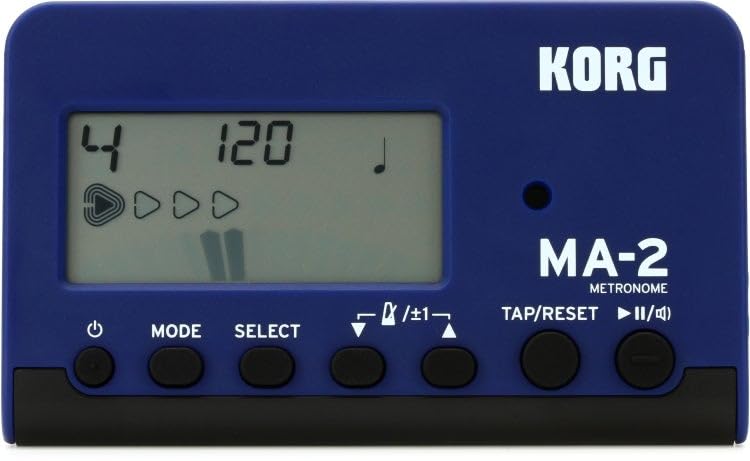KORG BLBK Metronome Ideal for wind brass a cappella and individual Features 100 hours of continuous lightweight and compact MA-2 (Blue Black)