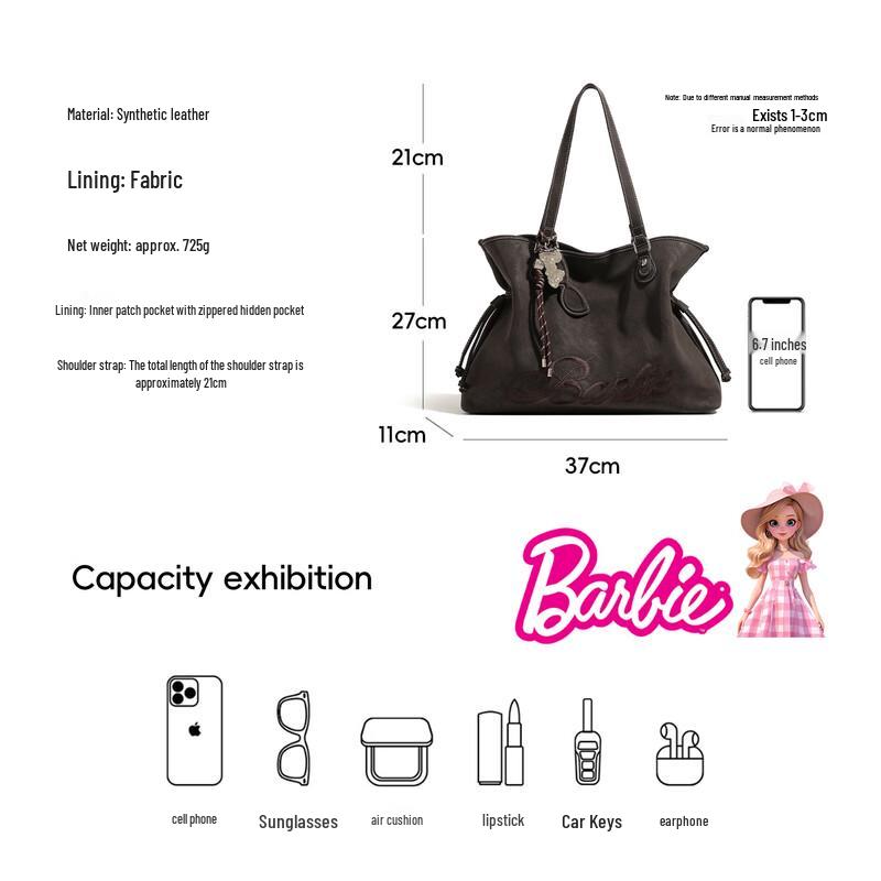 Barbie Retro Large Capacity Hobo Tote Bag