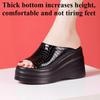 Summer New Women's Sandals, Thick Sole High Heel, Open Toe Simple Classic Design, Outdoor Wedge Casual Shoes