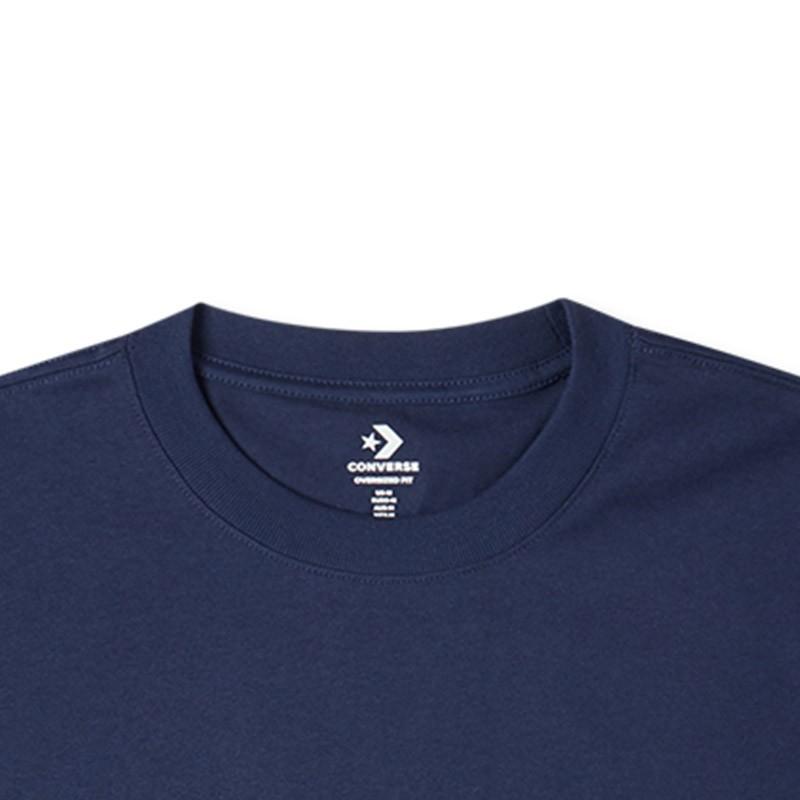 Converse T Shirts Unisex Blue Crew Neck Moderate Straight Fit 10023154-A03