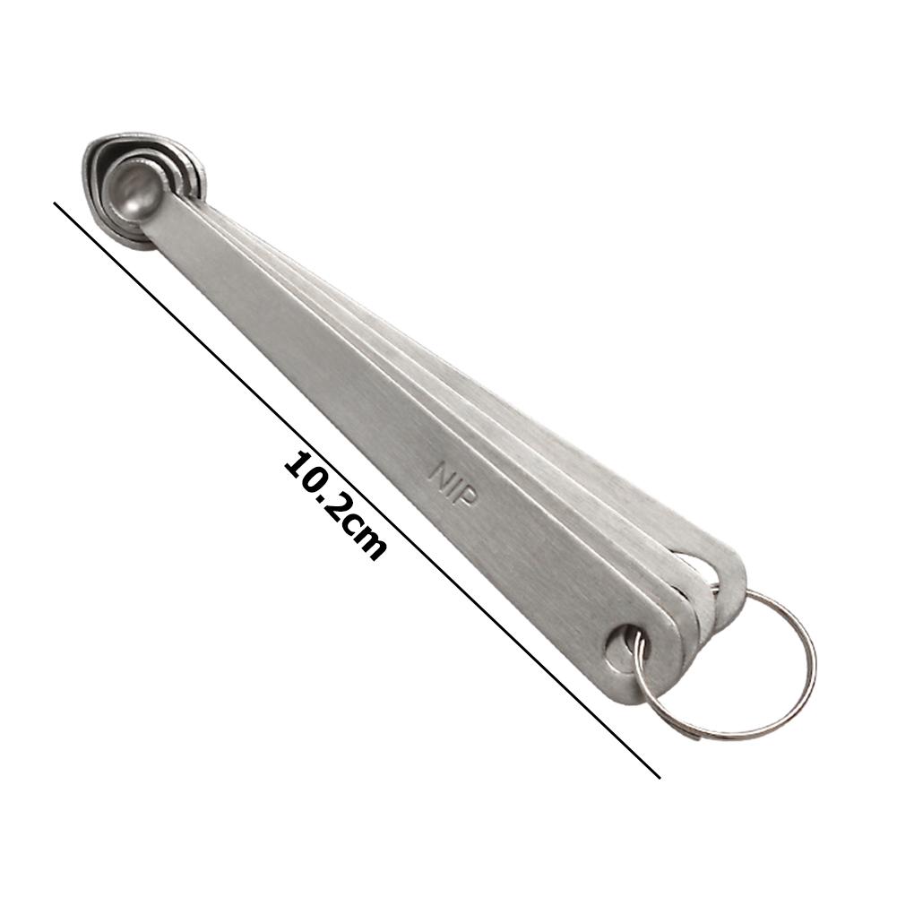 4pcs/set Stainless Steel Spice Measuring Spoons Compact and Portable Carry Convenient Kitchen Cooking Sugar Salt Scoop