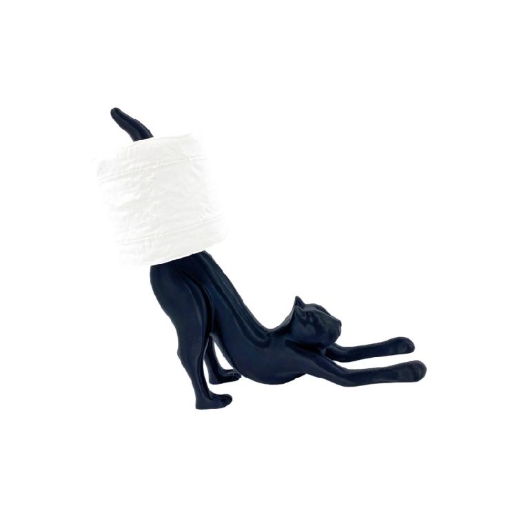 Stretch Cats Decors Toilet Roll Dispenser Multipurpose For Counter Floor Placement Kitchen Bathroom Plastic Organizers