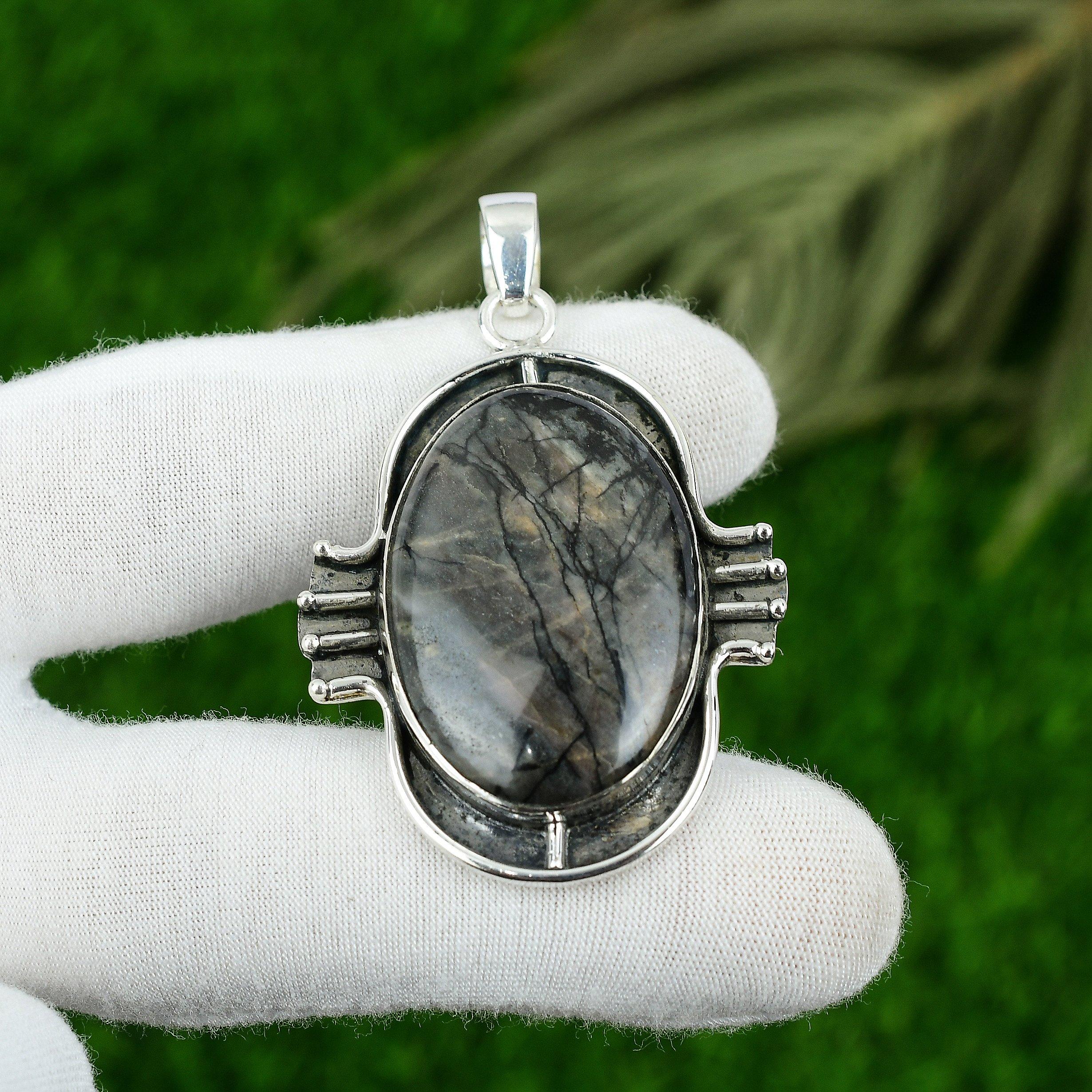 

Womens day Sale 925 Silver Natural Picasso Jasper Trendy Sister Wedding Pendant