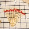 100Pcs/Bag Bamboo Stick Anti-crack Food Grade Smooth Wooden Bead Design Disposable Food Stick for Kitchen
