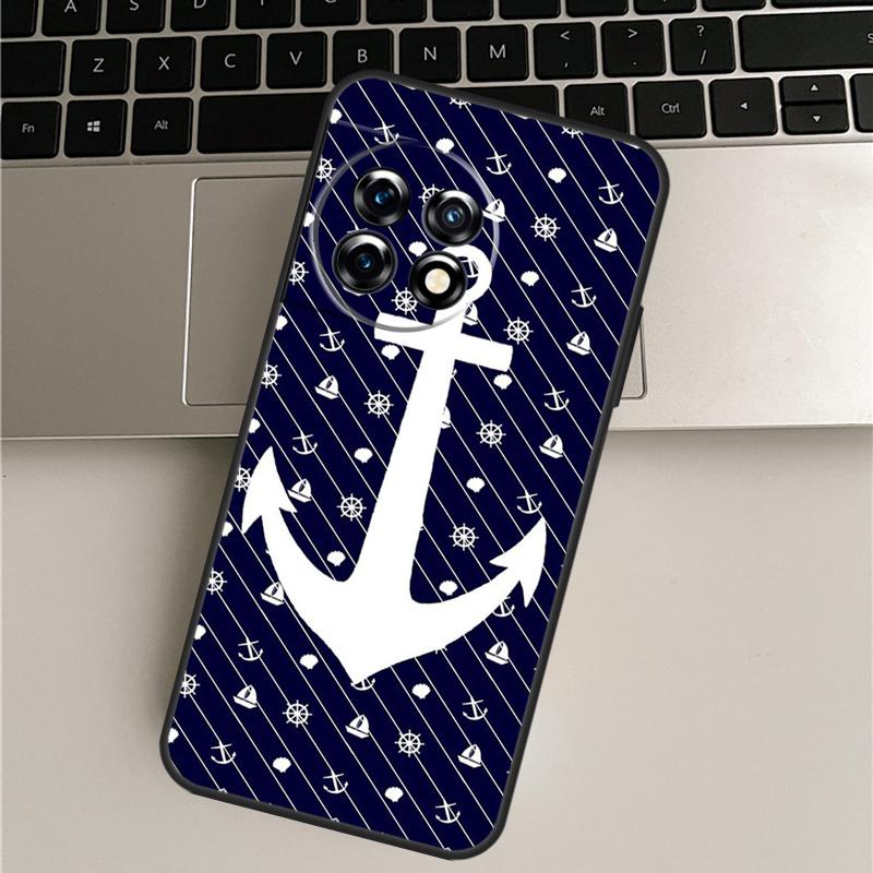 Stripes Anchor Boat Ship Wheel Case For OnePlus Nord CE 5 3 4 Lite N20 N30 OnePlus 15 R 13T 10T 9 10 Pro 11 12 13 13R Cover